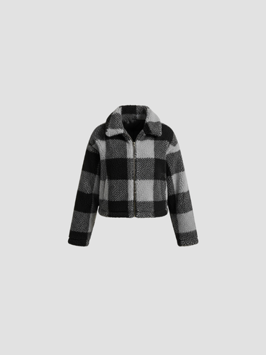 ELIORA | CHAQUETA CORTA DE CUADROS PARA MUJER – CALIDEZ MODERNA Y ESTILO CASUAL