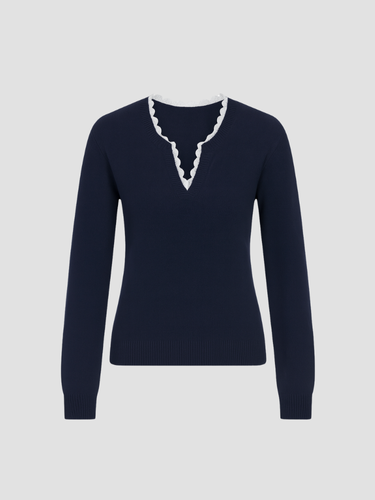 CLARA | SUÉTER FEMENINO | DETALLE ONDULADO Y ESTILO ATEMPORAL