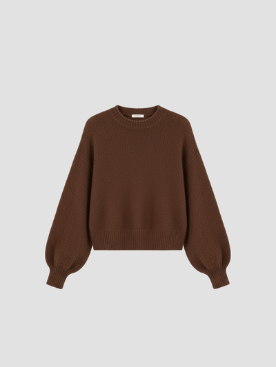 SOLVÉRA | SUÉTER TEJIDO OVERSIZE DE CUELLO REDONDO PARA MUJER