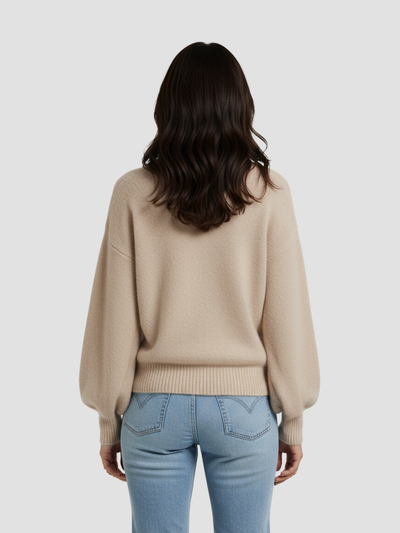 SOLVÉRA | SUÉTER TEJIDO OVERSIZE DE CUELLO REDONDO PARA MUJER