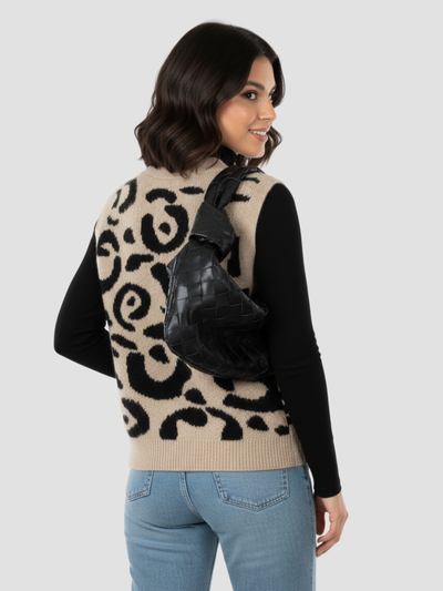 LIONNELLE | CHALECO DE PUNTO CON BOTONES PARA MUJER – ESTAMPADO SALVAJE Y SUAVIDAD ATEMPORAL