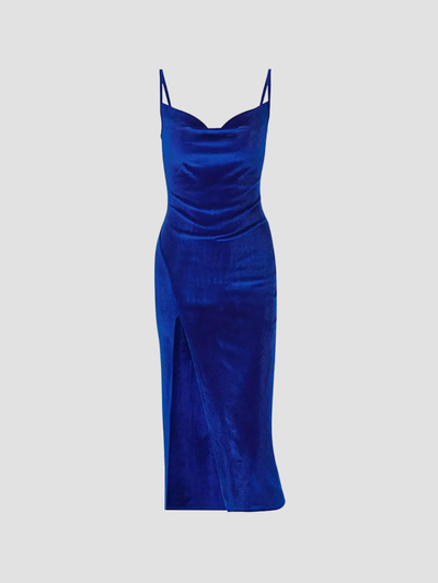 ALESSARIA | VESTIDO CON ABERTURA Y FRUNCIDO PARA MUJER – ELEGANCIA SEDUCTORA Y LÍNEAS DELICADAS