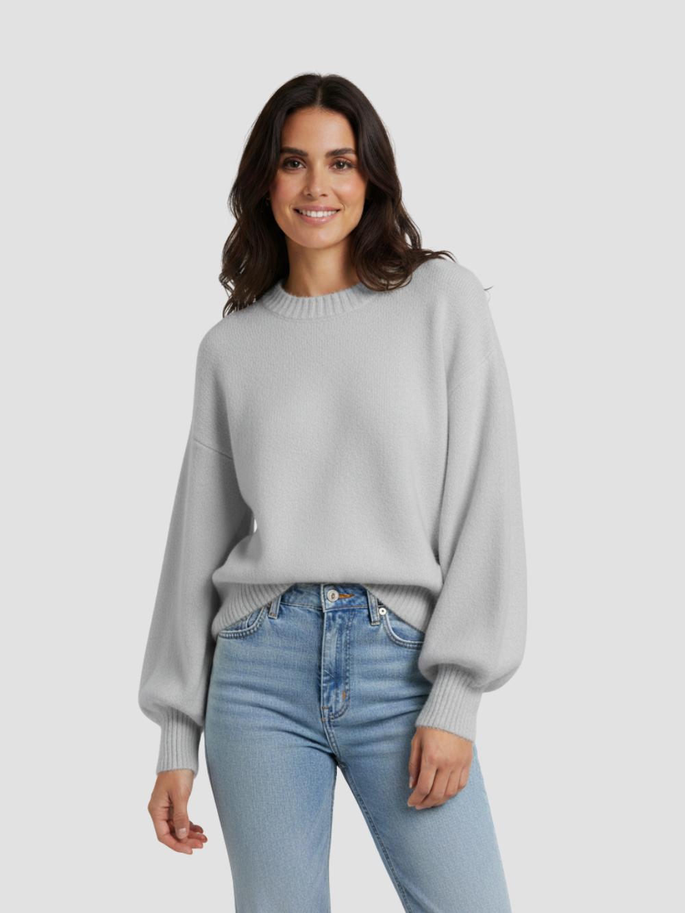 SOLVÉRA | SUÉTER TEJIDO OVERSIZE DE CUELLO REDONDO PARA MUJER