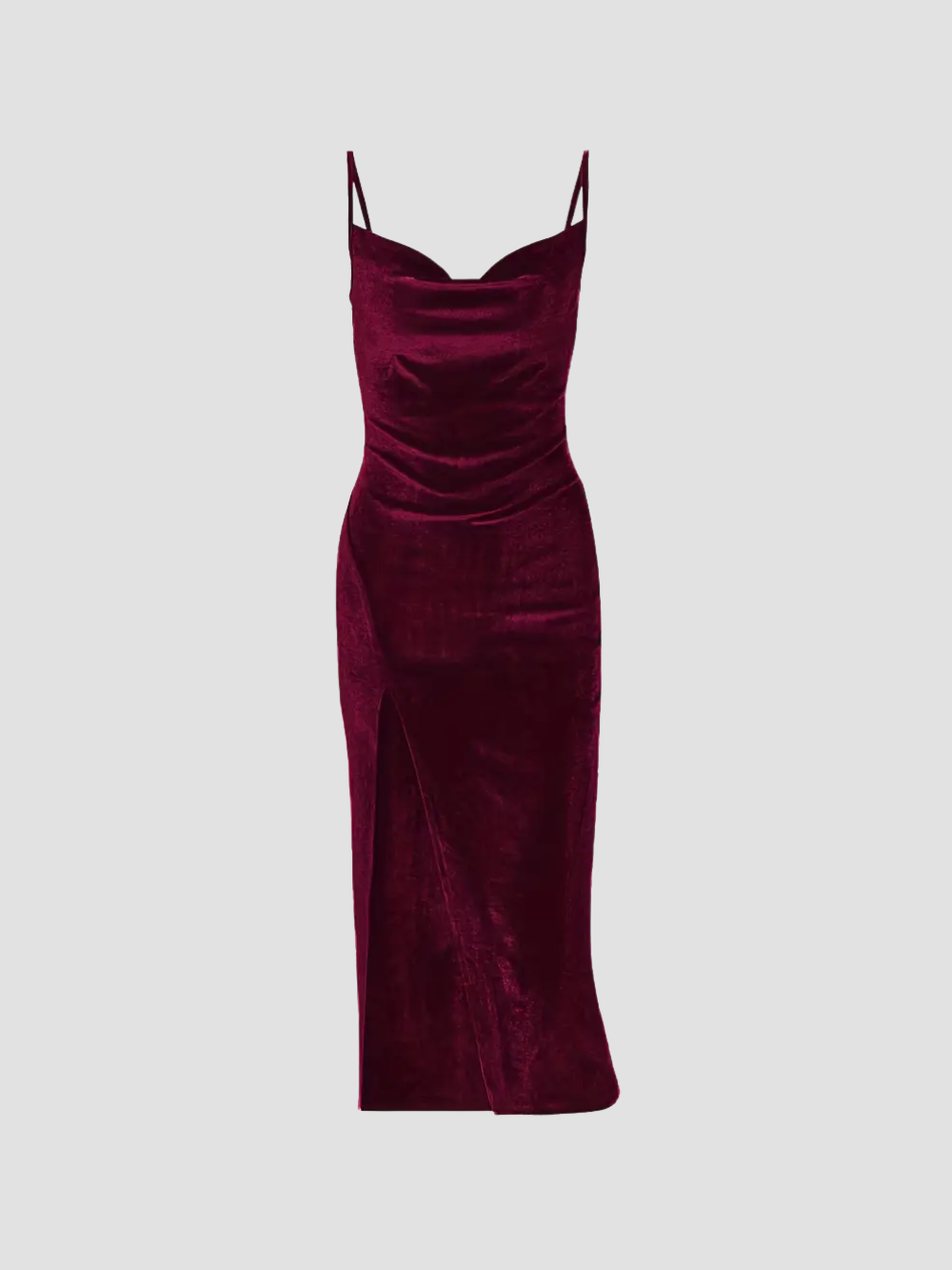 ALESSARIA | VESTIDO CON ABERTURA Y FRUNCIDO PARA MUJER – ELEGANCIA SEDUCTORA Y LÍNEAS DELICADAS