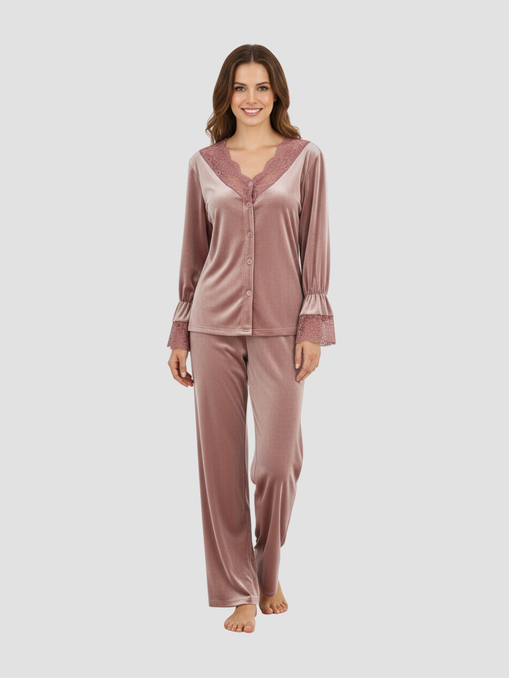 SERENELLE | PIJAMA DE TERCIOPELO PARA MUJER – DELICADEZA Y CONFORT