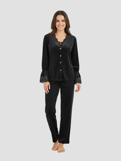 SERENELLE | PIJAMA DE TERCIOPELO PARA MUJER – DELICADEZA Y CONFORT