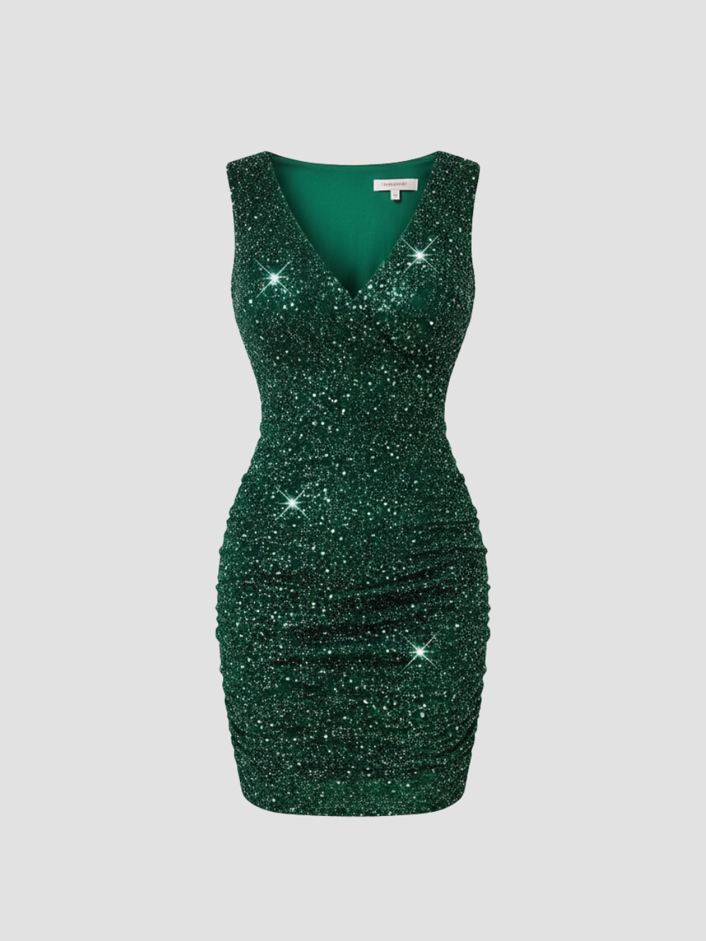 CELESTARA | VESTIDO COCKTAIL ESCOTE EN V – DESTELLO ELEGANTE Y SILUETA DEFINIDA