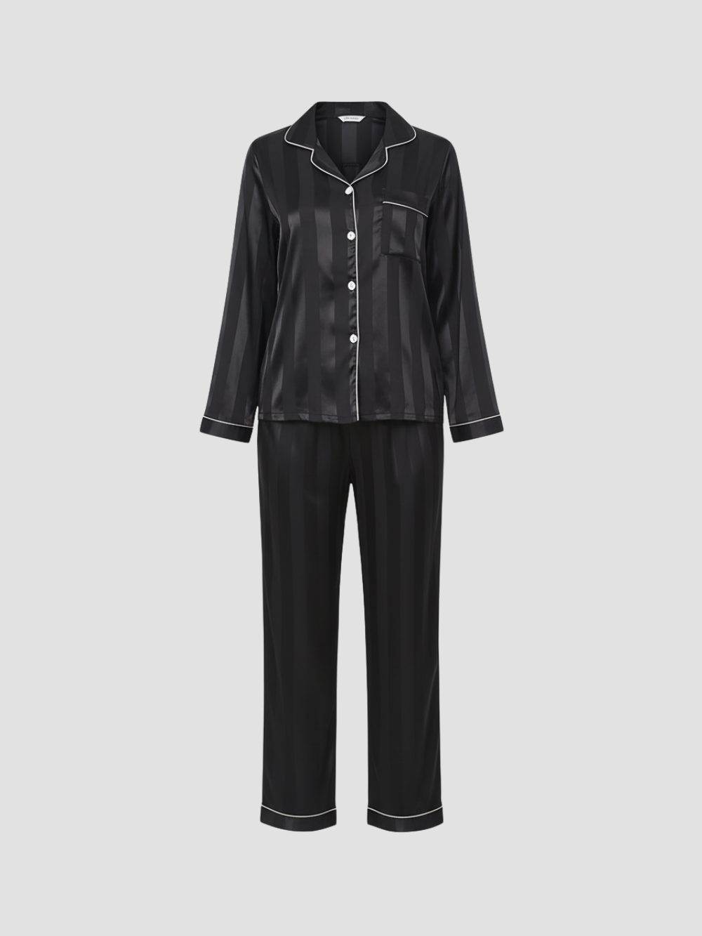 SERENIQUE | PIJAMA DE MUJER EN SATÉN – ESTILO CLÁSICO CON BRILLO ELEGANTE