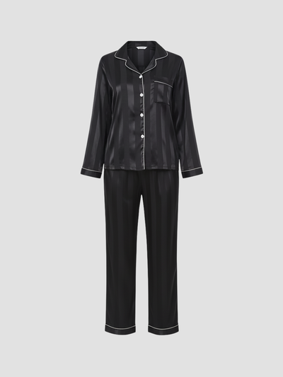 SERENIQUE | PIJAMA DE MUJER EN SATÉN – ESTILO CLÁSICO CON BRILLO ELEGANTE