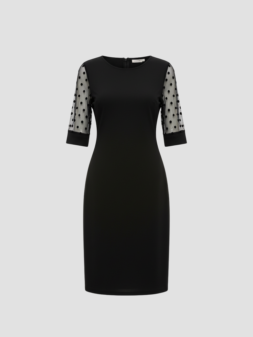 ELISANDRA | VESTIDO NEGRO MIDI CON MANGAS DE ENCAJE – ELEGANCIA CLÁSICA Y DETALLE MODERNO