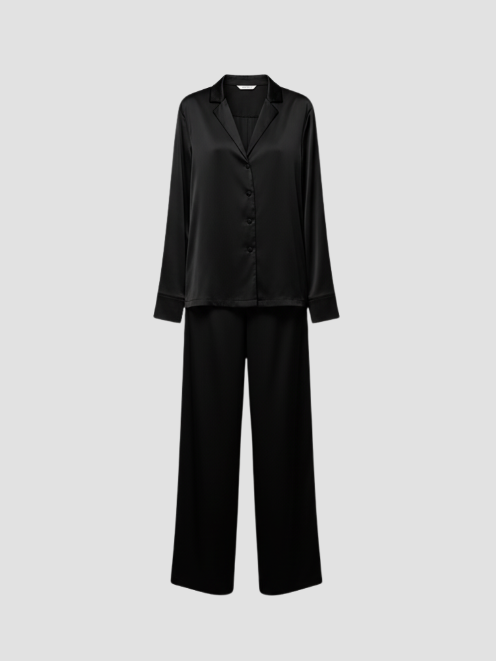 VELORA | 2PCS PIJAMA SATINADO DE MANGA LARGA – ELEGANCIA CLÁSICA Y CONFORT SUAVE