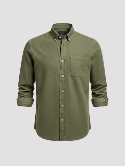 ARISTON | CAMISA MASCULINA DE ALGODÓN CEPILLADO – AJUSTE MODERNO Y CONFORT ATEMPORAL