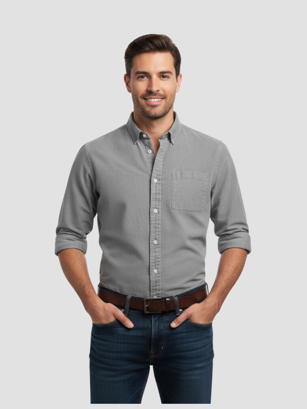 ARISTON | CAMISA MASCULINA DE ALGODÓN CEPILLADO – AJUSTE MODERNO Y CONFORT ATEMPORAL