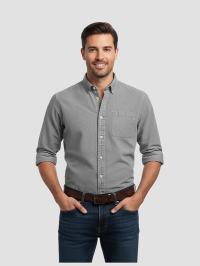ARISTON | CAMISA MASCULINA DE ALGODÓN CEPILLADO – AJUSTE MODERNO Y CONFORT ATEMPORAL