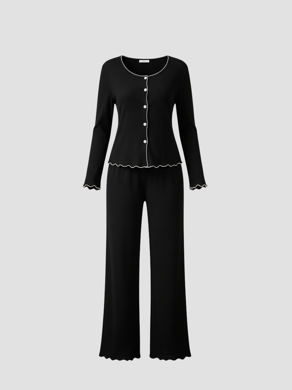 VELVIANNE | PIJAMA DE MUJER CON VOLANTES – SUAVIDAD ELEGANTE PARA EL DESCANSO