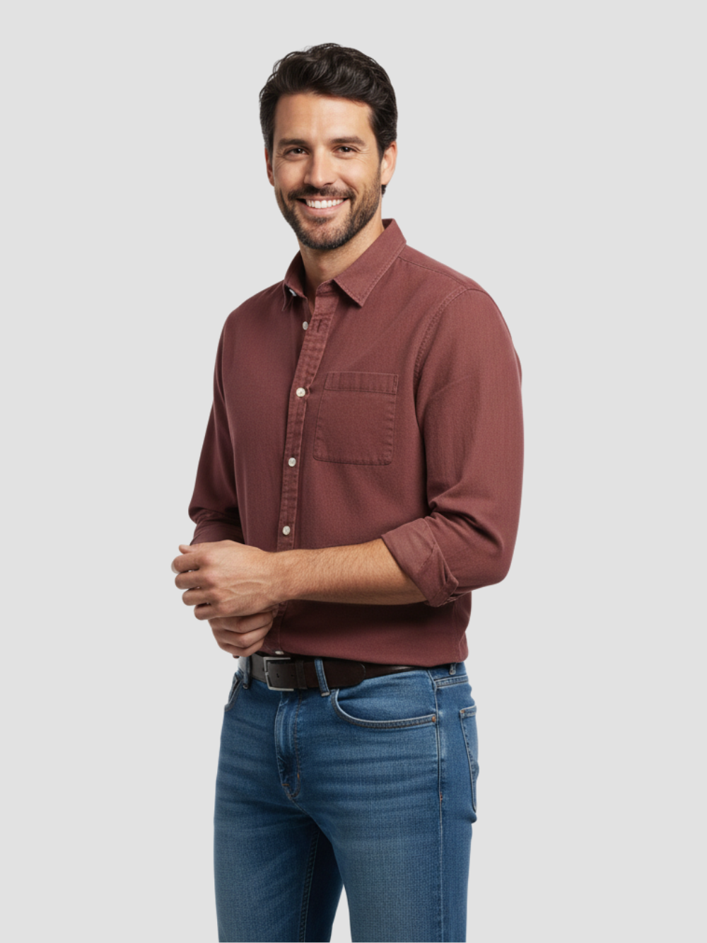 ARISTON | CAMISA MASCULINA DE ALGODÓN CEPILLADO – AJUSTE MODERNO Y CONFORT ATEMPORAL