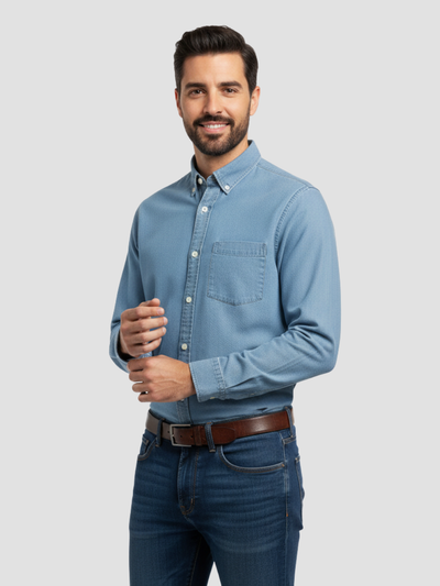 ARISTON | CAMISA MASCULINA DE ALGODÓN CEPILLADO – AJUSTE MODERNO Y CONFORT ATEMPORAL
