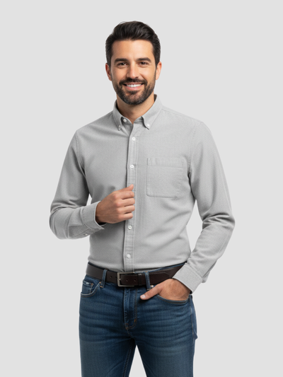 ARISTON | CAMISA MASCULINA DE ALGODÓN CEPILLADO – AJUSTE MODERNO Y CONFORT ATEMPORAL