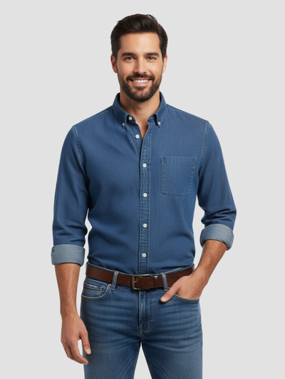 ARISTON | CAMISA MASCULINA DE ALGODÓN CEPILLADO – AJUSTE MODERNO Y CONFORT ATEMPORAL