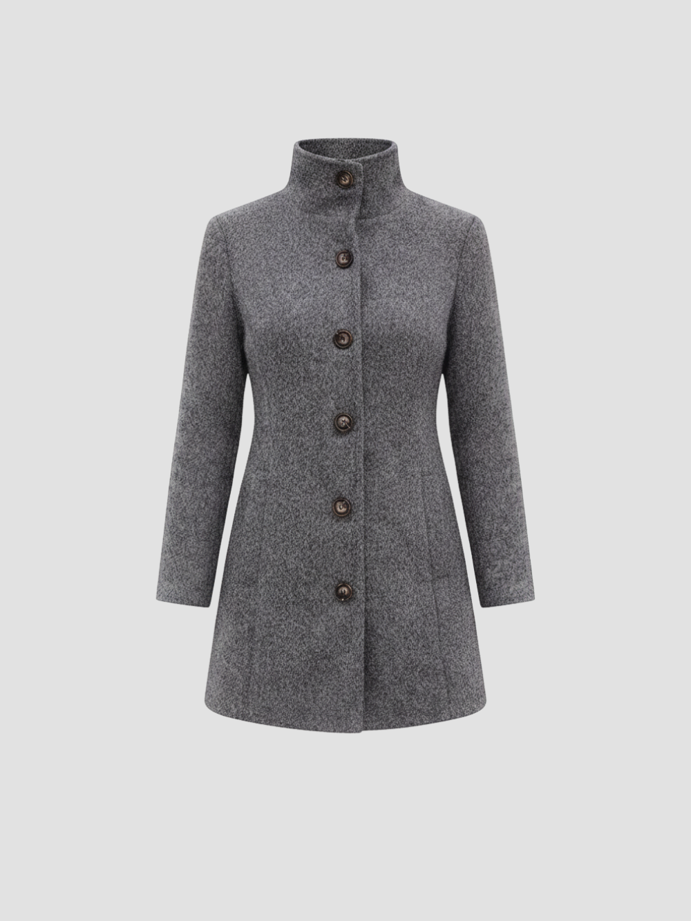 EULENA | ABRIGO DE MUJER CUELLO ALTO – ELEGANCIA LIMPIA Y ABRIGO LIGERO