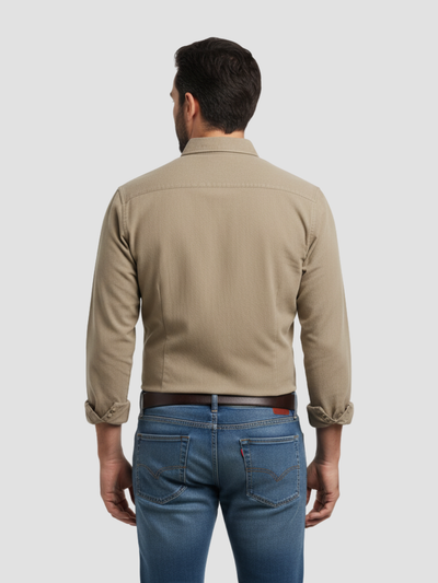 ARISTON | CAMISA MASCULINA DE ALGODÓN CEPILLADO – AJUSTE MODERNO Y CONFORT ATEMPORAL