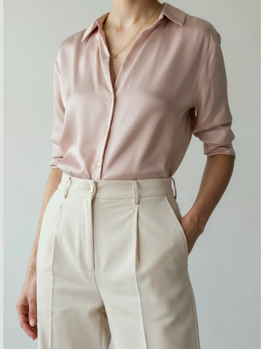 YARA | BLUSA DE SATÉN | BOTONES Y ELEGANCIA MINIMALISTA