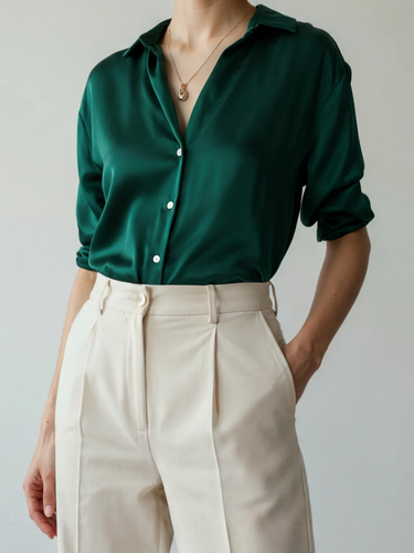 YARA | BLUSA DE SATÉN | BOTONES Y ELEGANCIA MINIMALISTA