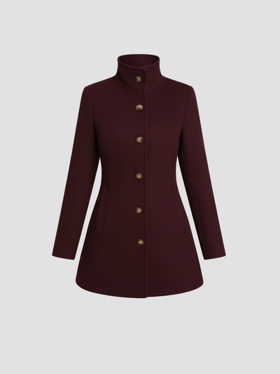 EULENA | ABRIGO DE MUJER CUELLO ALTO – ELEGANCIA LIMPIA Y ABRIGO LIGERO