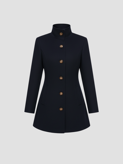 EULENA | ABRIGO DE MUJER CUELLO ALTO – ELEGANCIA LIMPIA Y ABRIGO LIGERO