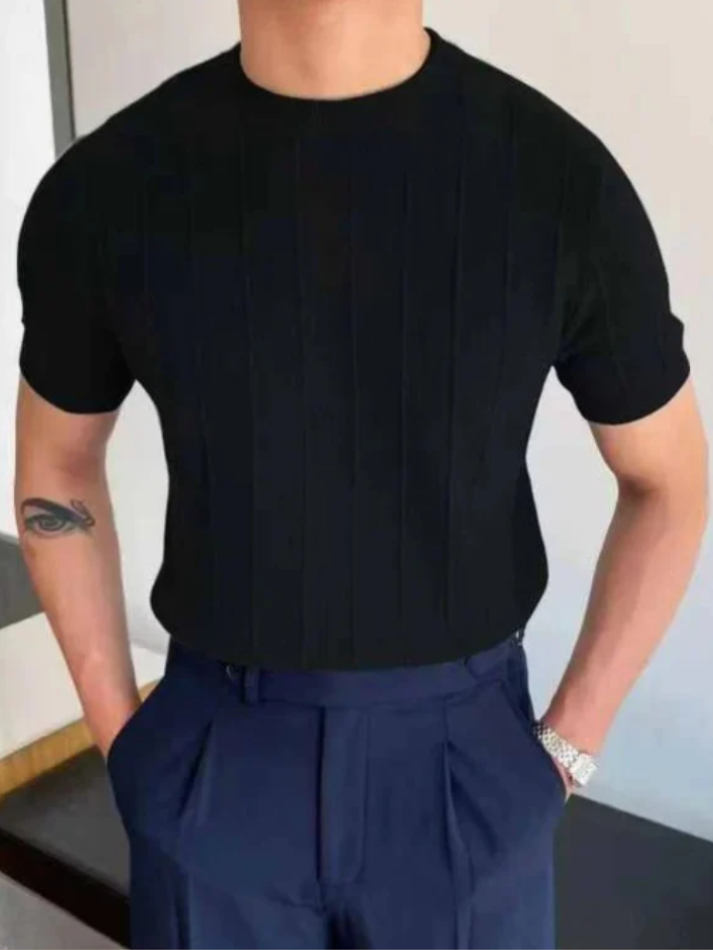 DIEGO | CAMISETA PUNTO HOMBRE | TEXTURA ACANALADA