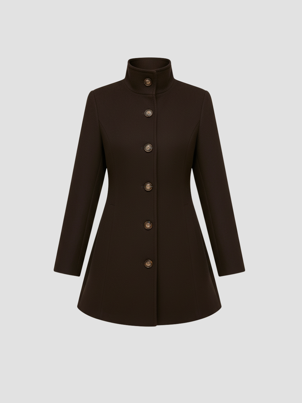 EULENA | ABRIGO DE MUJER CUELLO ALTO – ELEGANCIA LIMPIA Y ABRIGO LIGERO