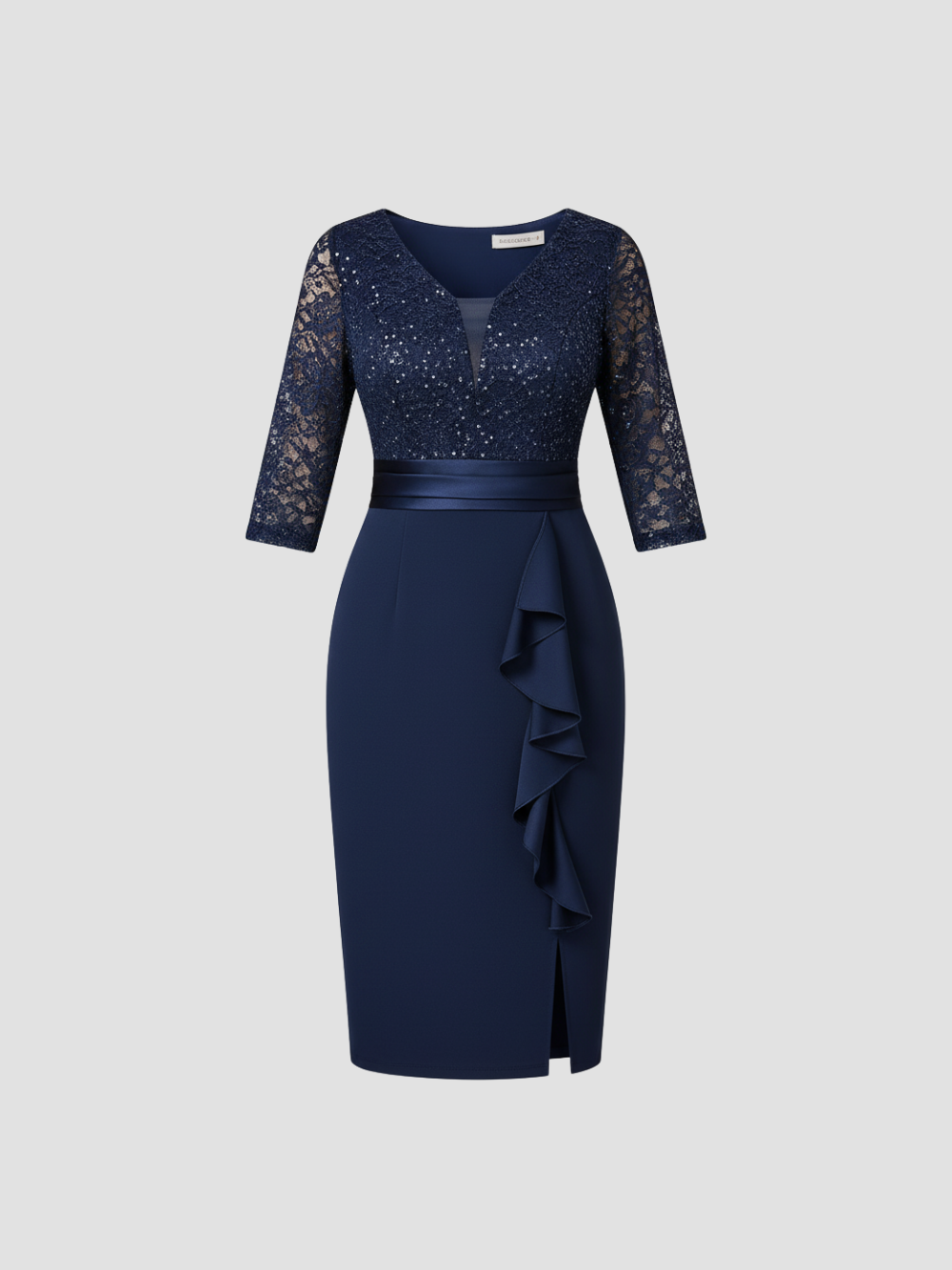 LUNESSIA | VESTIDO MIDI DE LENTEJUELAS Y ENCAJE – DISEÑO ELEGANTE PARA OCASIONES ESPECIALES