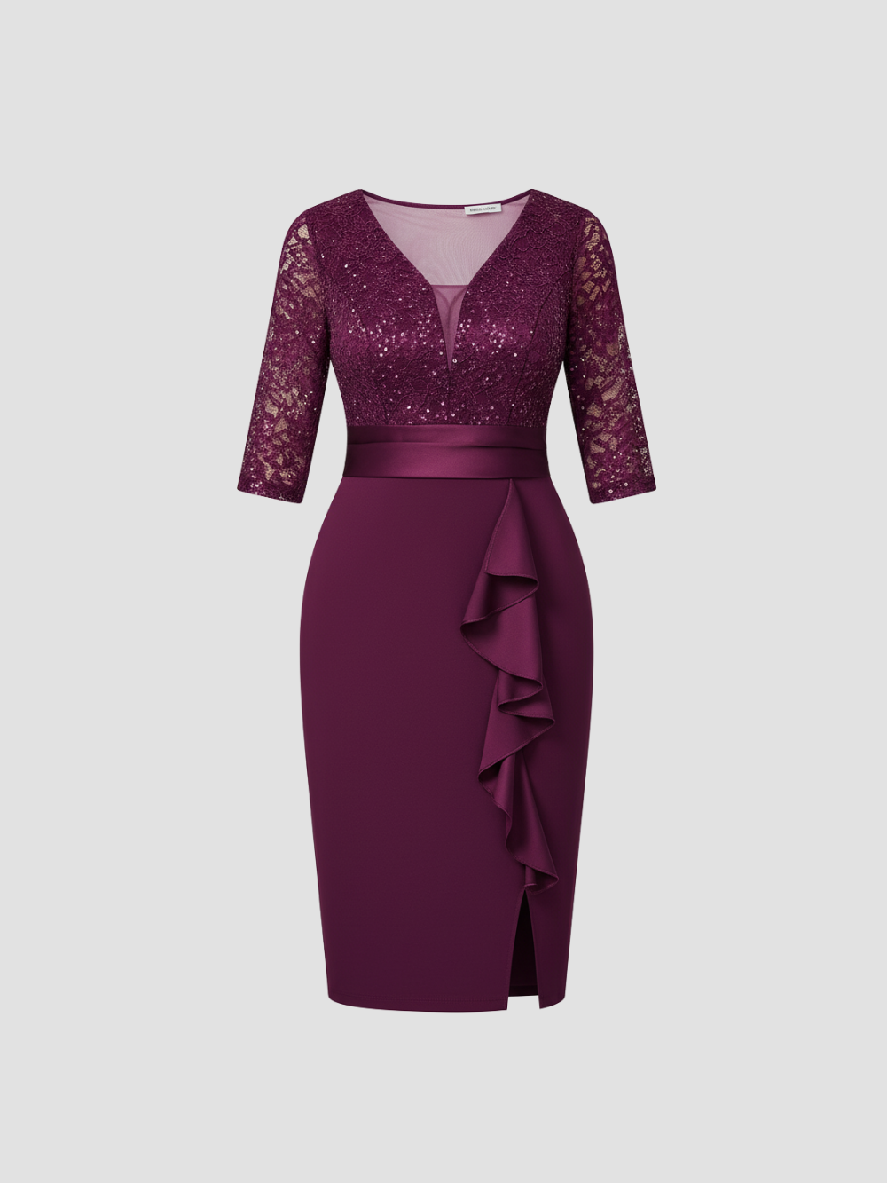 LUNESSIA | VESTIDO MIDI DE LENTEJUELAS Y ENCAJE – DISEÑO ELEGANTE PARA OCASIONES ESPECIALES