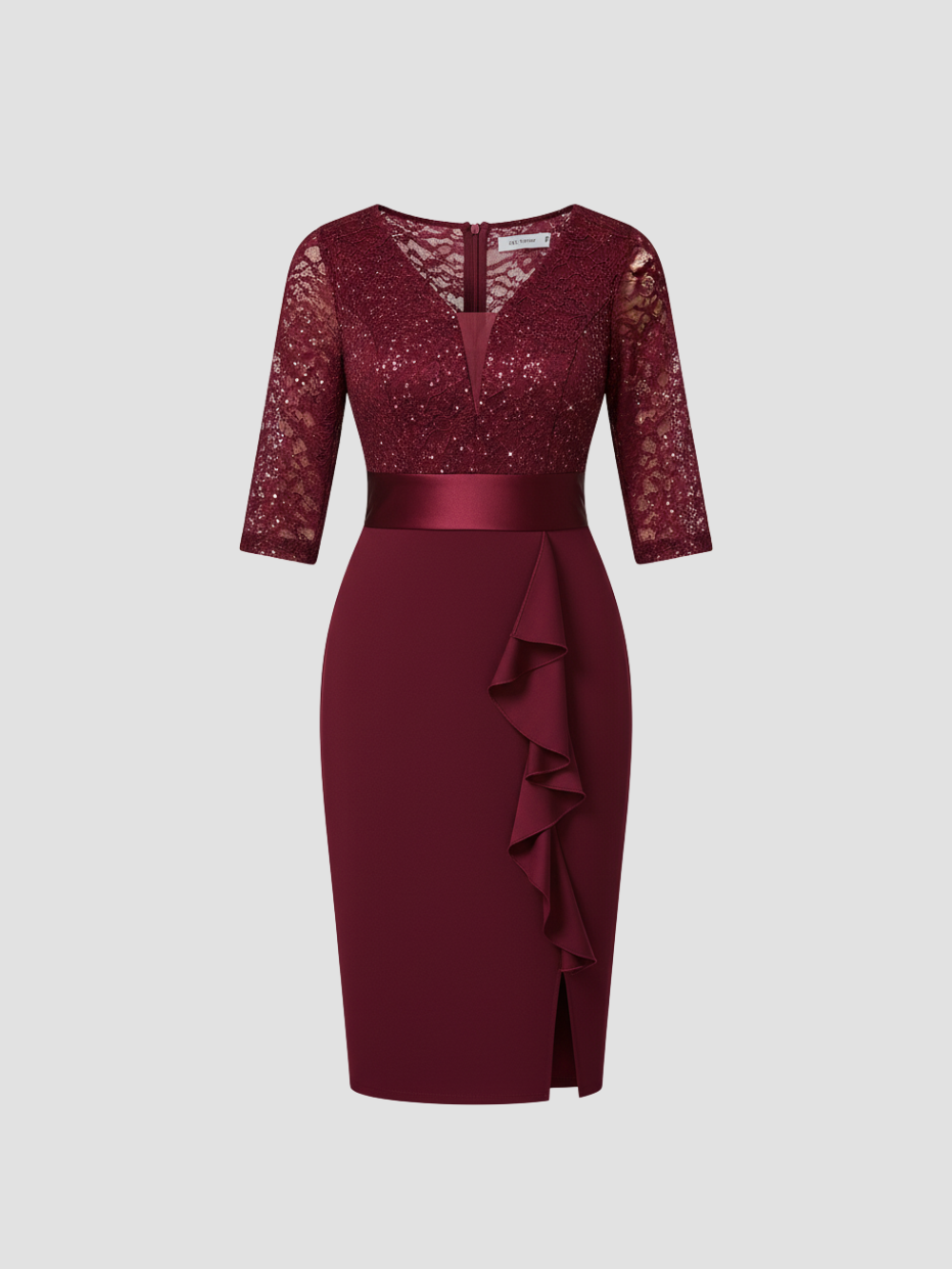 LUNESSIA | VESTIDO MIDI DE LENTEJUELAS Y ENCAJE – DISEÑO ELEGANTE PARA OCASIONES ESPECIALES