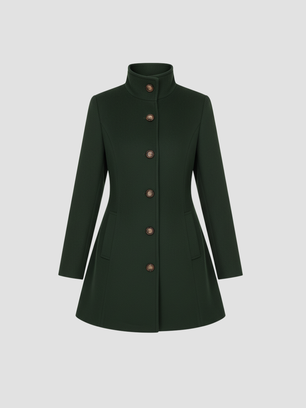 EULENA | ABRIGO DE MUJER CUELLO ALTO – ELEGANCIA LIMPIA Y ABRIGO LIGERO