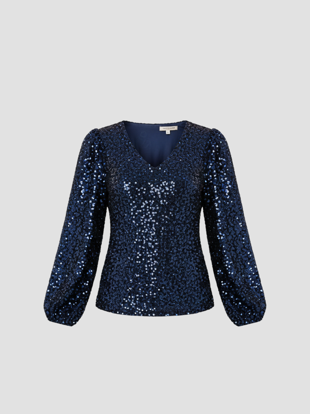 ELARISSE | BLUSA DE LENTEJUELAS CON MANGAS ABULLONADAS – BRILLO MODERNO Y ELEGANCIA FESTIVA