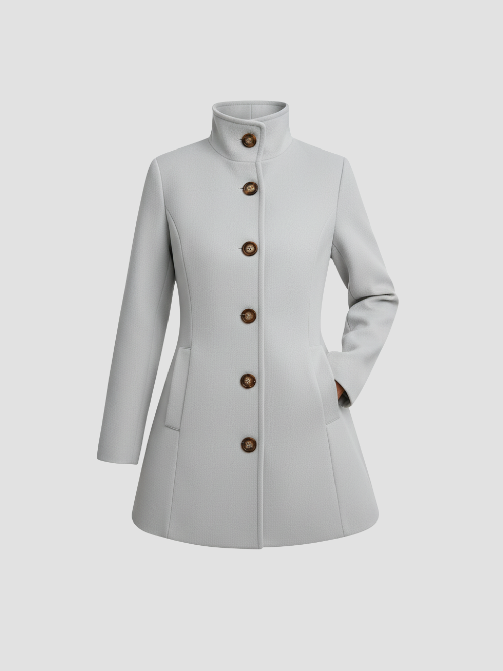 EULENA | ABRIGO DE MUJER CUELLO ALTO – ELEGANCIA LIMPIA Y ABRIGO LIGERO