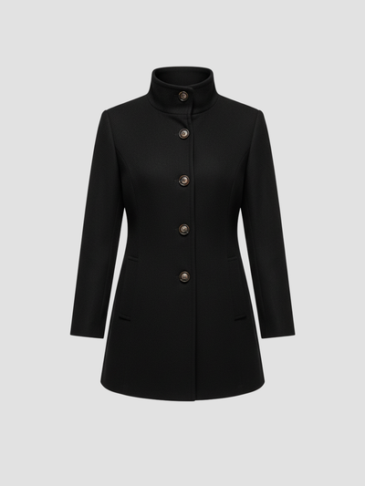 EULENA | ABRIGO DE MUJER CUELLO ALTO – ELEGANCIA LIMPIA Y ABRIGO LIGERO