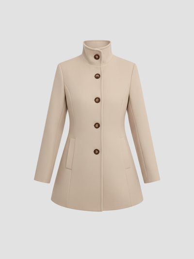 EULENA | ABRIGO DE MUJER CUELLO ALTO – ELEGANCIA LIMPIA Y ABRIGO LIGERO