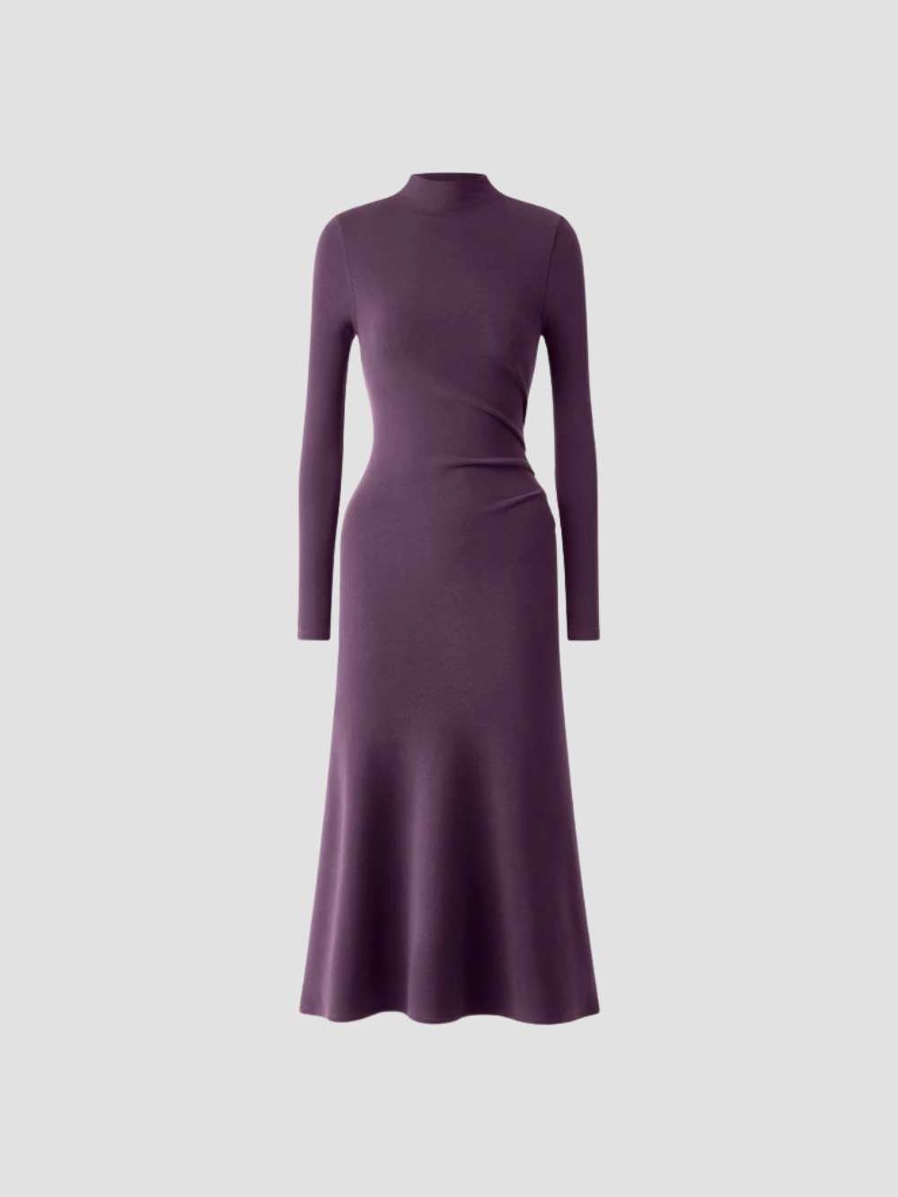 SOLARYN | VESTIDO MIDI TÉRMICO DE CUELLO ALTO – ELEGANCIA DEFINIDA Y CALIDEZ LIGERA