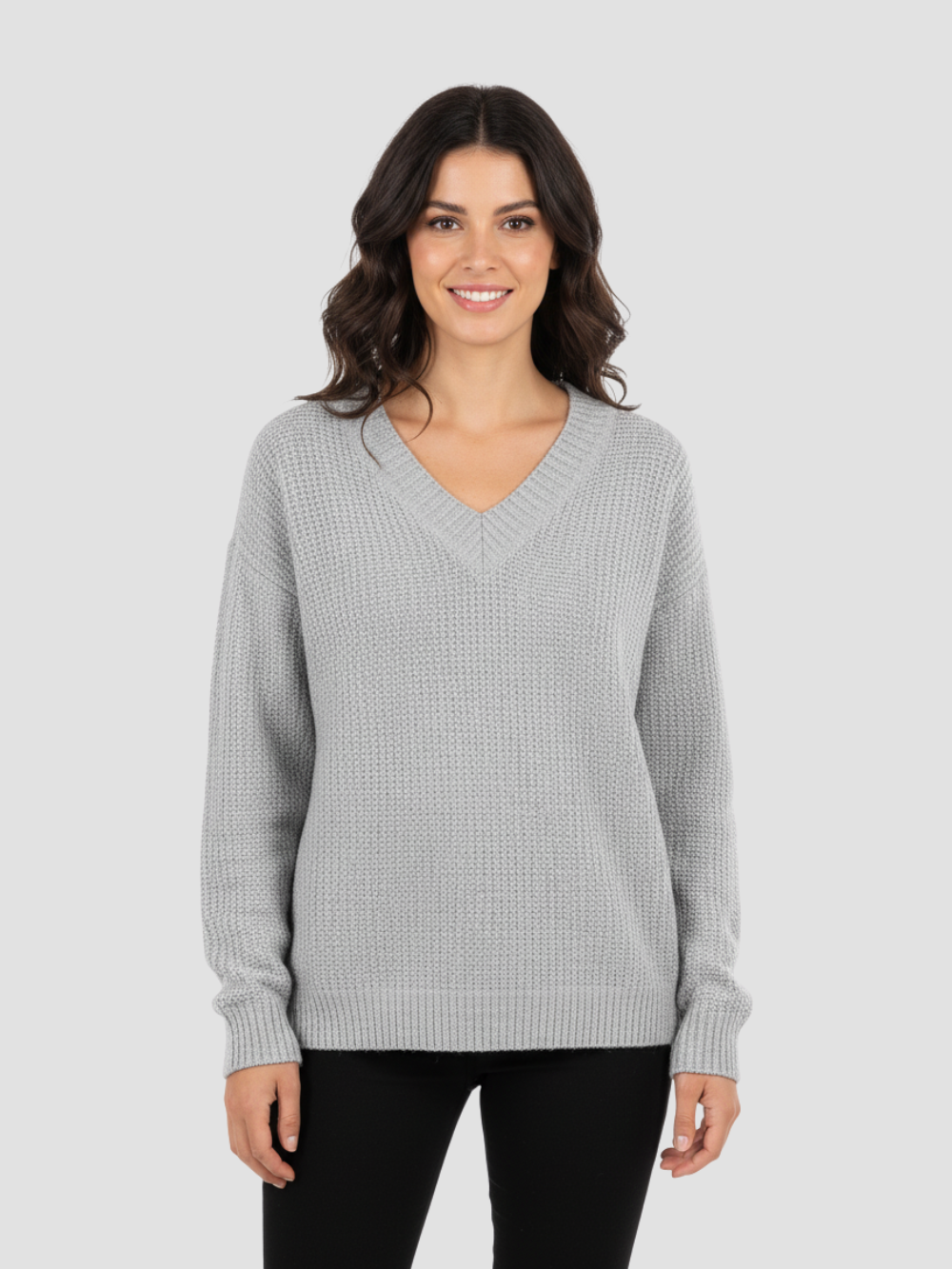 ALTHEVIA | SUÉTER DE MUJER CON ESCOTE EN V – TEXTURA SUAVE Y VERSATILIDAD ELEGANTE