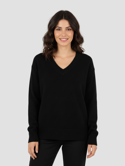 ALTHEVIA | SUÉTER DE MUJER CON ESCOTE EN V – TEXTURA SUAVE Y VERSATILIDAD ELEGANTE