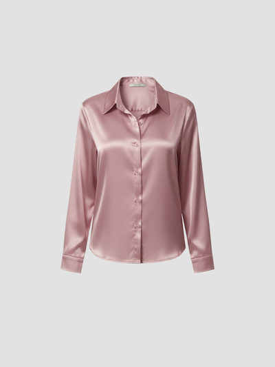 SOLENNE | BLUSA DE SATÉN PARA MUJER – ELEGANCIA ATEMPORAL CON ACABADO LUMINOSO