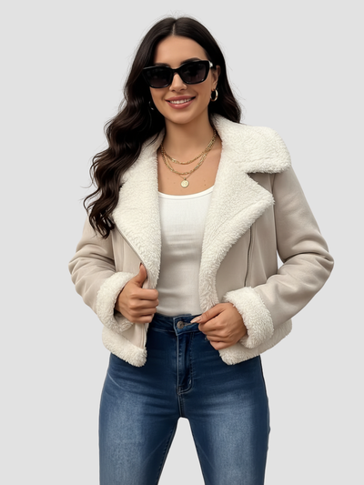 SORRELUXE | CHAQUETA DE MUJER CON DETALLES SHEARLING – SOFISTICACIÓN CÁLIDA PARA LA TEMPORADA FRÍA