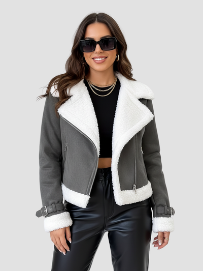 SORRELUXE | CHAQUETA DE MUJER CON DETALLES SHEARLING – SOFISTICACIÓN CÁLIDA PARA LA TEMPORADA FRÍA