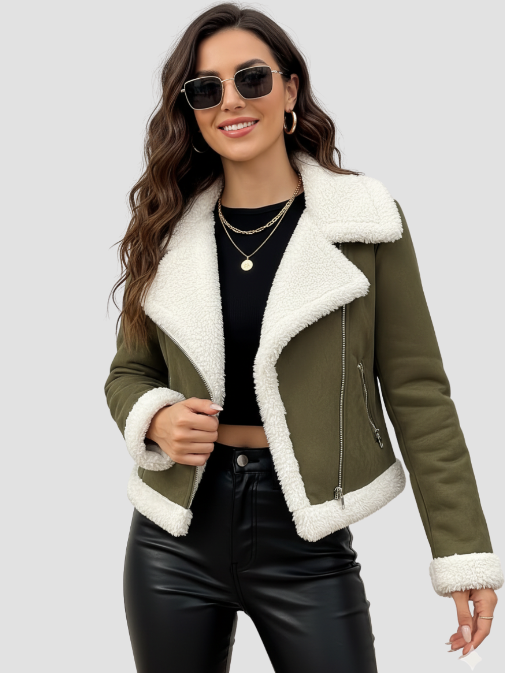 SORRELUXE | CHAQUETA DE MUJER CON DETALLES SHEARLING – SOFISTICACIÓN CÁLIDA PARA LA TEMPORADA FRÍA