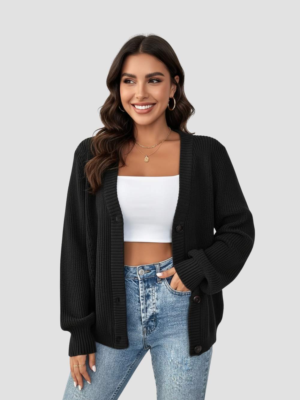 ARELISE | CÁRDIGAN DE PUNTO PARA MUJER – TEXTURA ACOGEDORA Y ESTILO SIN ESFUERZO