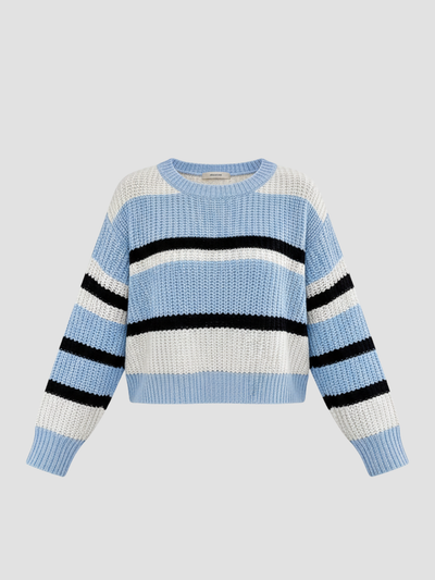 SORIELLE | SUÉTER DE PUNTO A RAYAS PARA MUJER – COMODIDAD SUAVE Y ESTILO DIARIO