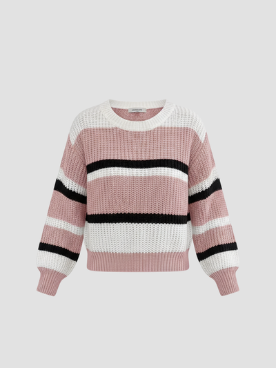 SORIELLE | SUÉTER DE PUNTO A RAYAS PARA MUJER – COMODIDAD SUAVE Y ESTILO DIARIO
