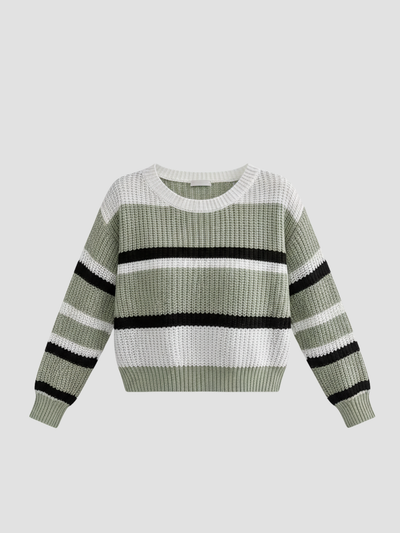 SORIELLE | SUÉTER DE PUNTO A RAYAS PARA MUJER – COMODIDAD SUAVE Y ESTILO DIARIO